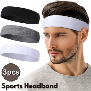 3 Pcs Sport Sweat Absorbent Headband For Basketball/Gym/hair Sweat Band Stretch- White