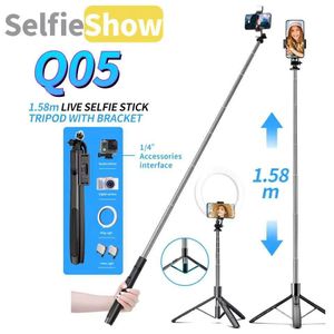 Q05 1580mm Reinforced Live Bluetooth Tripod Selfie Stick Stabilizer Stand for Smartphones 