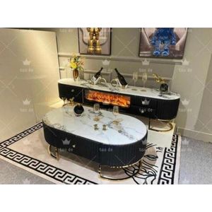 Italian Fireplace TV Stand And Center Table For Smart Home 
