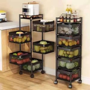 5 Layer Multi-Tier Rolling/Storage Rack Designed For Organizing Fruits