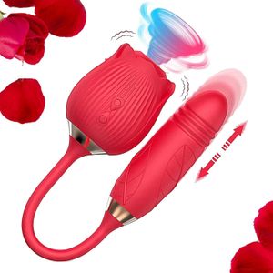 2in1 Premium ROSE Women Vibrator Sex Toy Clit Vagina Tongue G-spot Sucking and Anal Plug for Women rose Vibrator Perfect Clitoral Sex Toy B+llet Adult Dildo - 2in1 Rechargeable  New Latest Vibrator For Women