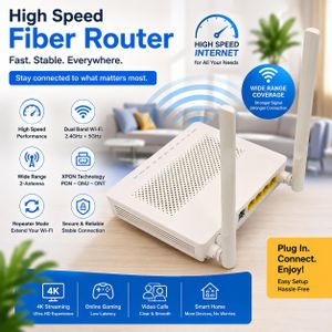 Network ALL ISP COMPATIBLE FTTH High Speed 5G Fiber Networks Router Dual Band XPON WLAN Routers PON – ONU ONT Wi-Fi Router, Repeater - Fiber Networks Accessories Equipment WLAN WiFi Repeater Internet 4K Dual Band WiFi Extender Internet Booster HG8546M
