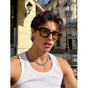 Sunglasses 1 Pair Men's Plastic Geometric Frame Classic Fashion Glasses, Suitable For Outdoor, Street Photography, Music Festivals And Other Occasions