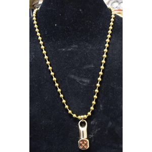 Classic gold pendant beaded chain necklace for men _Iyoo cartel