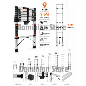 12ft Telescopic Aluminum Extension Ladder