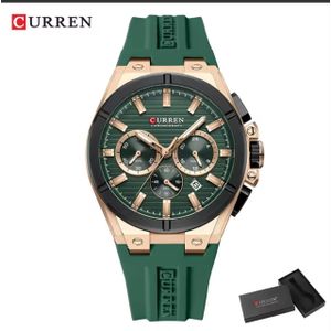 Curren Premium Latest Version & Highly Chronograph Original Quality Men's  Green Wristwatch