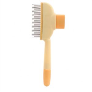 Professional Pet Flea Comb for Cats and Dogs.Self-Cleaning Stainless Steel Grooming Tool with Long & Short Teeth and Ergonomic Non-Slip Handle to Remove Fleas, Dirt & Loose Hair.Yellow-20*8cm