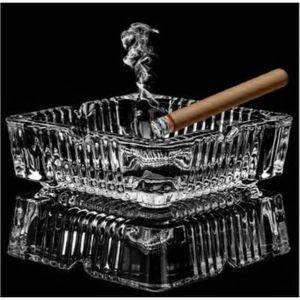 Solid Tempered Glass Ash Tray - 1pc