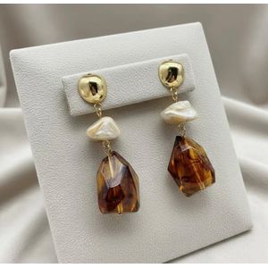 Vintage Boho Drop Earrings-Amber