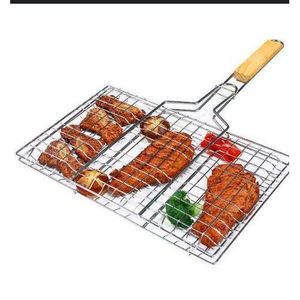 BBQ / Grilled Fish Net Basket Wire Foldable