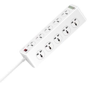 LDNIO SC10610 Universal Power Strip 10-Way Extension Socket With USB Charging Ports 2500W 10A Multi Plug Power Board For Home Office TV Laptop Electronics