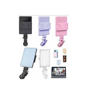 Rechargeable Mobile Phone Led Light Pocket LED Selfie Ring Fill Light - Portable Clip-On Video Light with 3 Color Modes & Dimmable Brightness for Smartphone, Laptop, TikTok, Zoom & Live Streaming ( Influencer Light )- Black/ Pink/ Purple