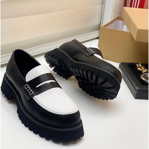 Genetic Luxury Two-Tone Men’s Loafers – Black & White Designer Dress Shoes with Chunky Anti-Slip Sole