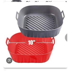 XL Reusable Silicone Air Fryer Liner - Big Size Non-Stick Baking Basket