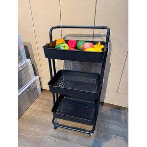 3 Tier Rotating Kitchen Rolling Cart Trolley