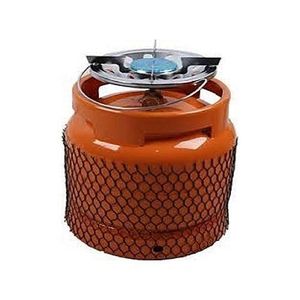 6kg Refillable Camping Gas Cylinder With Stainless Burner - Orange