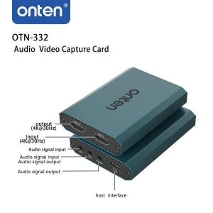 Onten OTN-332 USB-C Audio & Video Capture Card- up to 4K@60Hz resolution