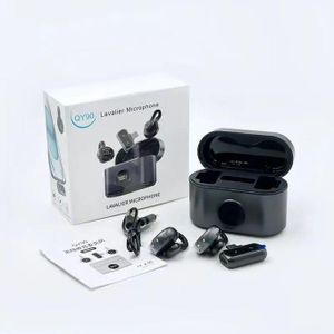 SML QY90 Wireless Lavalier Microphone with Charging Case: ANC Noise Cancellation, Magnetic Clip, For All Devices