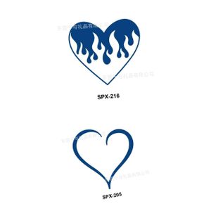 2 in 1 Heart of Fire Semi Permanent Tattoo Art Sticker for Body (SPX-216+205)