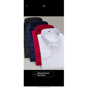 4-in-1 Office Ready Executive Long-Sleeve Shirt  Black, Blue, Red, white