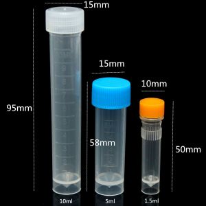 10-Pack 5ml Cryovials - Premium, Leak-Proof Screw-Cap, Flat-Bottom Self-Standing Lab Tubes