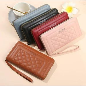 Women Long Wallet PU Leather Large Capacity Hasp Zipper Coin Purse 