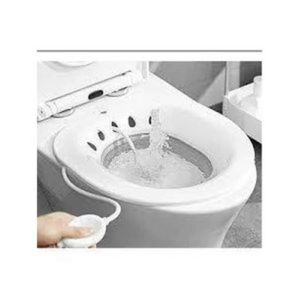Portable Sitz Bath Bowl For Postpartum Bathing Treatment With sprinkler flusher pump - Grey