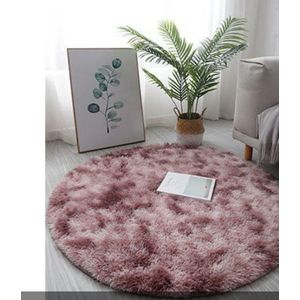 Home & Kitchen 80cm Fluffy Round Rug Mat-80x80cm