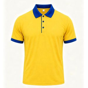 Men's Polo Shirt  Women's Polo Shirt Men's T-shirt Women's T-shirt New casual T-shirts for men and women M-XXL Yellow / Blue Collar