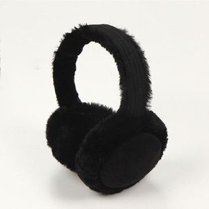 Surell Faux Mink Earmuff (Black) - Women’s Winter Ear Muff with Velvet Band  - Fake Fur Ear Warmer - Thick Plush Outdoor Headwear - Girls Warm Ear