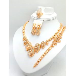 Sophisticated Gold Classic Super Lovely Unique Luxurious -Top Class Exquisite Jewelry Set Necklace For Rugged Women 