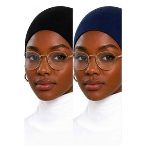 Two In One Inner Cap For Ladies Turban Cap Turban Hat Navy Blue And  Black 