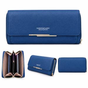 Trending Women's Flapover Leather Clutch Wallet – Multi-Card Holder Purse & Metallic Accent Phone Wallet