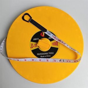 100M Fiberglass Measuring Tape Retractable Long Distance Tape Measure Double-Sided Flexible Surveyor Tape Reel For Construction Engineering Land Surveying Landscaping
