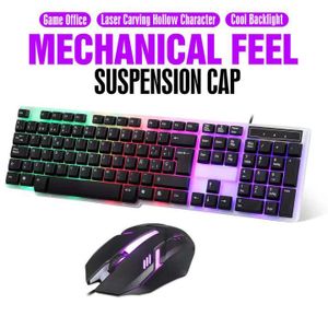 Rainbow Luminous RGB Gaming Keyboard & Mouse Combo – 104 Keys Backlit Wired Set for PC/Laptop