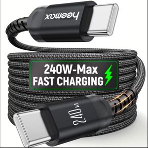 240W Super Fast Charging Type-C to C  Cable , Support PD, High-speed Data Transmission, High Power Charging TYPE C to TYPE C Interface Data Cable, Suitable for Samsung, iPhone, Redmi , Oppo, Google Pixel iPad and Other Type-C Compatible Device.
