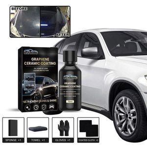 Rayhong Graphene Ceramic Coating, Car Wax Crystal Ceramic Paint Sealant Set 10H High Gloss, Smooth, Hydrophobic to Prevent Scratches And Oxidation