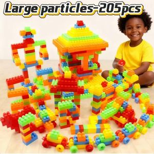 205 Pcs of DIY puzzle building blocks for children's learning and puzzle toys with large particles Ages 3+