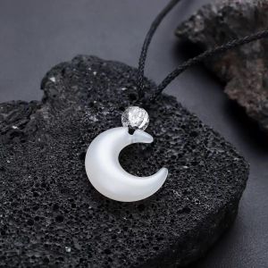 White Moon Men’s Necklace Black Necklace