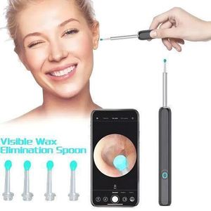 Wireless Wi-Fi Visual Ear Cleaner Otoscope Ear Wax with 1296P HD Cleaning Kit Removal Sticks Camera Tool Kit