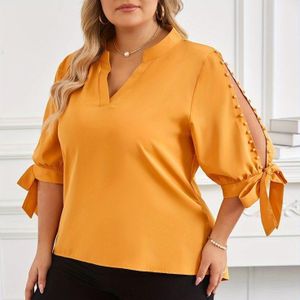  Ladies Shot Orange Blouse 