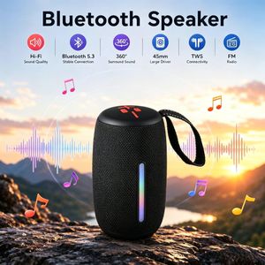 wireless Bluetooth speakers, portable outdoor wireless subwoofer, carrying strap portable small audio player