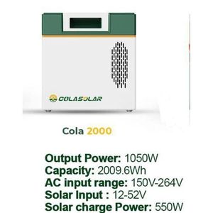 Solar power ColaSolar 2000 Solar Generator (550W Battery Power Station)