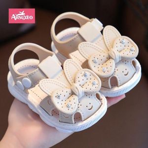 Arsuxeo 0-3Y Infant Children's Summer Shoes Cute PVC Beach Non Slip Sandals For Baby Girls