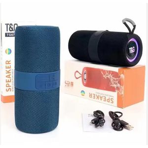 T&G TG671 New Outdoor Wireless DJ Strong Bass HiFi Stereo Sound Outdoor BT Speaker 10W IPX5 with RGB Light (BLUE)