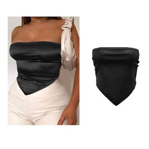 Women Strapless Padded Crop Top Corset Bra Detachable Spaghetti