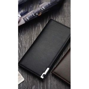 Long Wallet Executive Mens Zipper Multifunction Hand Bag-Black