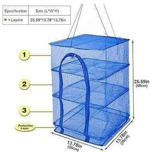 Hanging Drying Net Durable Mesh Dryer-35x35x65cm