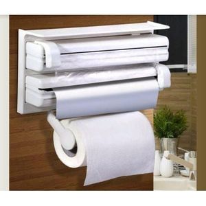 3 IN 1 Wall-Mount Paper Towel Holder Preservative Film Dispenser