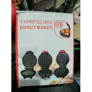 FXPRFSS Mini Donut Maker - 7 Hole Non-Stick Portable Electric Doughnut Machine (Red)